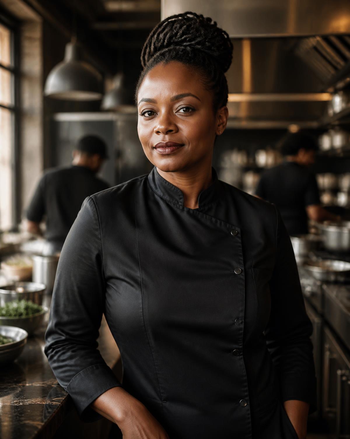 Chef Amara Cole in the kitchen